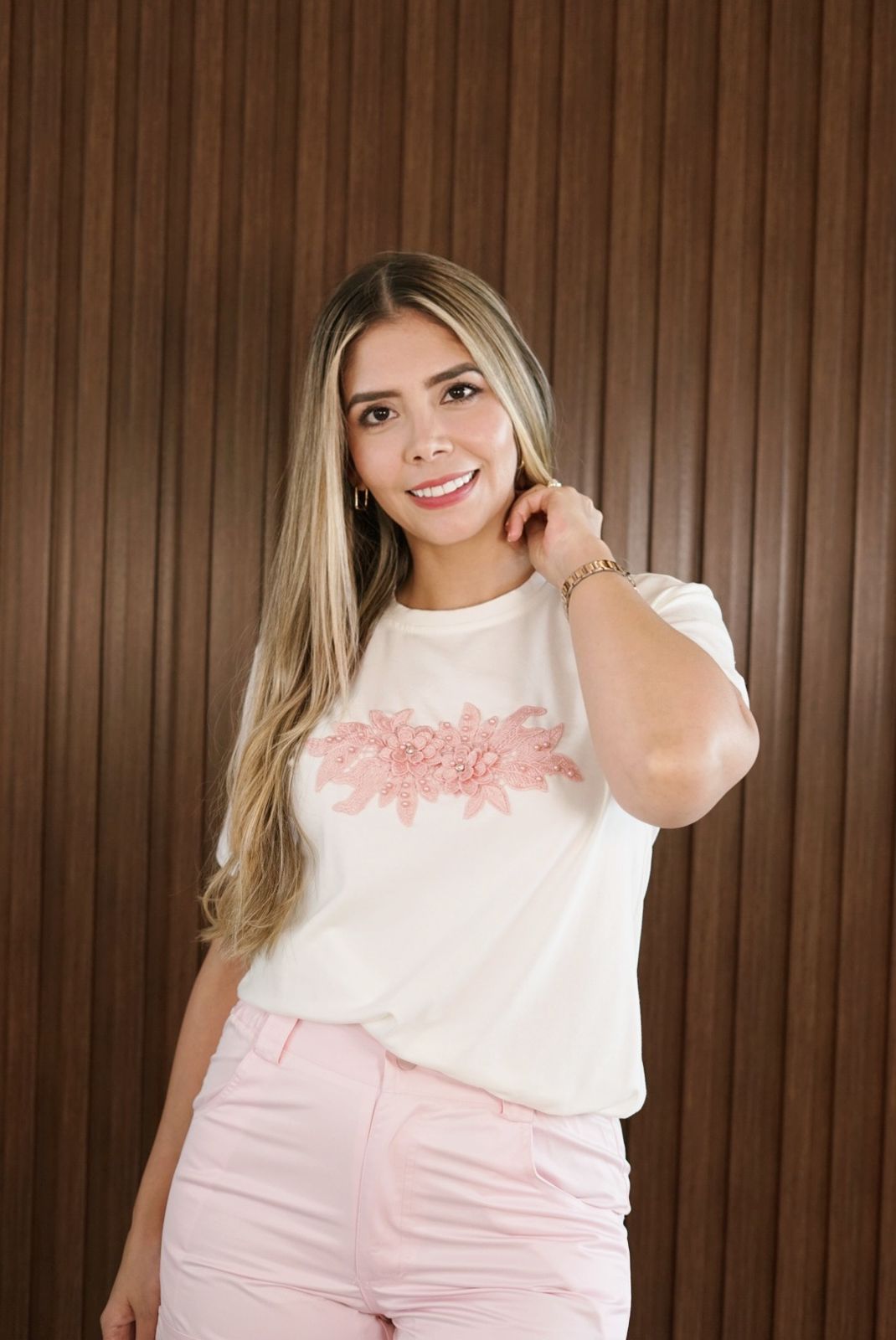 Bloom marfil guipur rosa
