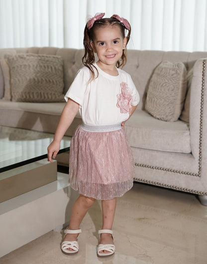 Mini Mima blanca con rosa
