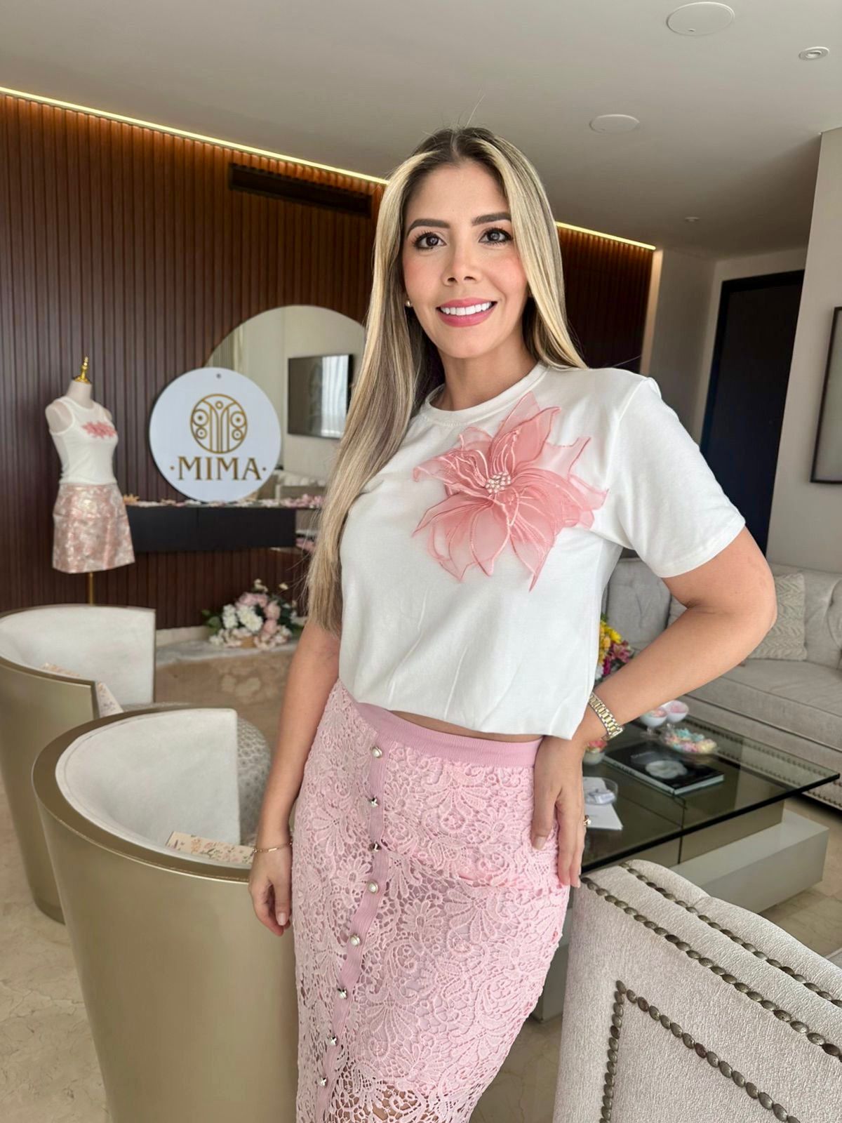 Elegant white | pink
